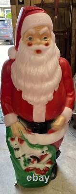 Vintage 1960's Blow Mold Lighted Santa 46