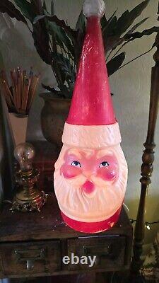 Vintage 1960's Rare Christmas Beco Santa Blow Mold Tall Pointed Hat 21