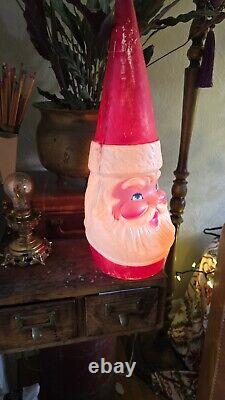 Vintage 1960's Rare Christmas Beco Santa Blow Mold Tall Pointed Hat 21