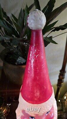 Vintage 1960's Rare Christmas Beco Santa Blow Mold Tall Pointed Hat 21