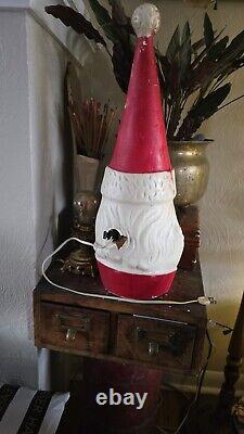 Vintage 1960's Rare Christmas Beco Santa Blow Mold Tall Pointed Hat 21