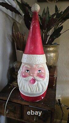 Vintage 1960's Rare Christmas Beco Santa Blow Mold Tall Pointed Hat 21