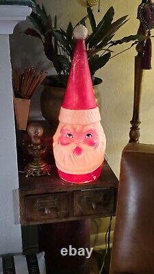 Vintage 1960's Rare Christmas Beco Santa Blow Mold Tall Pointed Hat 21