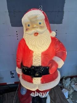 Vintage 1960s Large 5' Santa Clause Blow Mold Foam Light Up Seasonal Decoration Vintage 1960s Large 5' Santa Clause Blow Mold Foam Light Up Seasonal Decoration