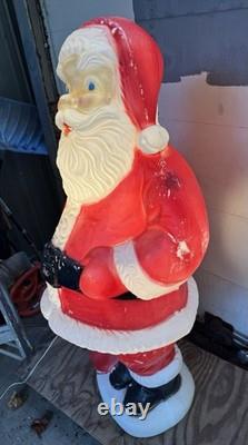 Vintage 1960s Large 5' Santa Clause Blow Mold Foam Light Up Seasonal Decoration Vintage 1960s Large 5' Santa Clause Blow Mold Foam Light Up Seasonal Decoration