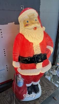 Vintage 1960s Large 5' Santa Clause Blow Mold Foam Light Up Seasonal Decoration Vintage 1960s Large 5' Santa Clause Blow Mold Foam Light Up Seasonal Decoration