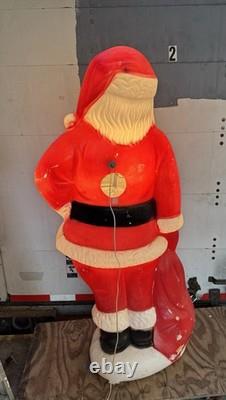 Vintage 1960s Large 5' Santa Clause Blow Mold Foam Light Up Seasonal Decoration Vintage 1960s Large 5' Santa Clause Blow Mold Foam Light Up Seasonal Decoration
