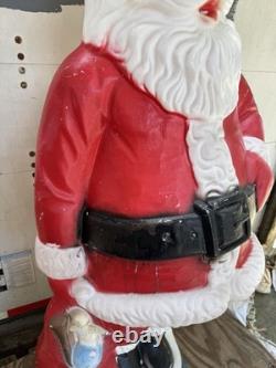 Vintage 1960s Large 5' Santa Clause Blow Mold Foam Light Up Seasonal Decoration Vintage 1960s Large 5' Santa Clause Blow Mold Foam Light Up Seasonal Decoration