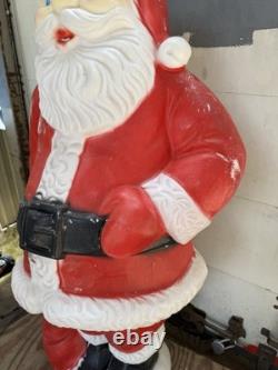 Vintage 1960s Large 5' Santa Clause Blow Mold Foam Light Up Seasonal Decoration Vintage 1960s Large 5' Santa Clause Blow Mold Foam Light Up Seasonal Decoration