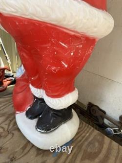 Vintage 1960s Large 5' Santa Clause Blow Mold Foam Light Up Seasonal Decoration Vintage 1960s Large 5' Santa Clause Blow Mold Foam Light Up Seasonal Decoration