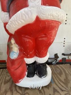 Vintage 1960s Large 5' Santa Clause Blow Mold Foam Light Up Seasonal Decoration Vintage 1960s Large 5' Santa Clause Blow Mold Foam Light Up Seasonal Decoration