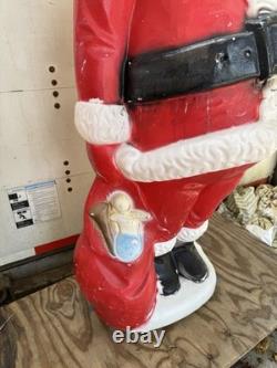 Vintage 1960s Large 5' Santa Clause Blow Mold Foam Light Up Seasonal Decoration Vintage 1960s Large 5' Santa Clause Blow Mold Foam Light Up Seasonal Decoration