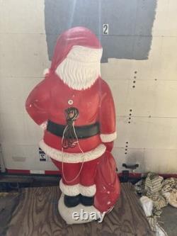 Vintage 1960s Large 5' Santa Clause Blow Mold Foam Light Up Seasonal Decoration Vintage 1960s Large 5' Santa Clause Blow Mold Foam Light Up Seasonal Decoration