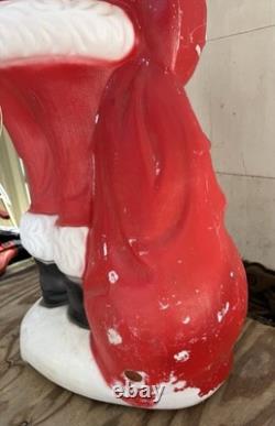Vintage 1960s Large 5' Santa Clause Blow Mold Foam Light Up Seasonal Decoration Vintage 1960s Large 5' Santa Clause Blow Mold Foam Light Up Seasonal Decoration