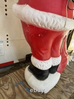 Vintage 1960s Large 5' Santa Clause Blow Mold Foam Light Up Seasonal Decoration Vintage 1960s Large 5' Santa Clause Blow Mold Foam Light Up Seasonal Decoration