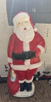 Vintage 1960s Large 5' Santa Clause Blow Mold Foam Light Up Seasonal Decoration Vintage 1960s Large 5' Santa Clause Blow Mold Foam Light Up Seasonal Decoration