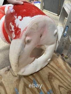 Vintage 1960s Large 5' Santa Clause Blow Mold Foam Light Up Seasonal Decoration Vintage 1960s Large 5' Santa Clause Blow Mold Foam Light Up Seasonal Decoration