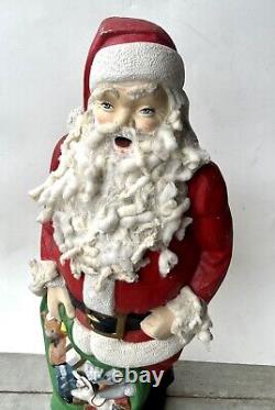 Vintage 1968 Empire 46 Lighted Santa Claus Christmas Toy Sack Blow Mold Great