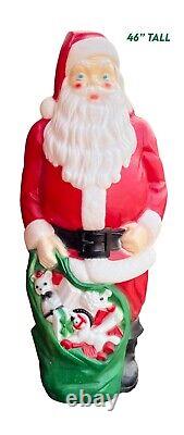 Vintage 1968 Empire Blow-Mold 46-inch Giant Santa, Christmas Light-up Lawn Santa