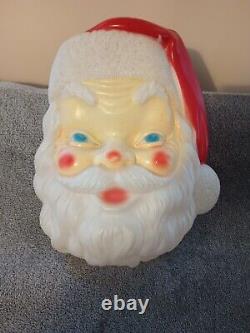 Vintage 1968 Empire? SANTA Claus FACE Lighted Wall Hanging Christmas BLOW MOLD