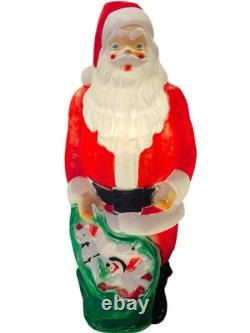 Vintage 1968 Empire Santa Claus Blow Mold 46 Green Toy Sack Christmas Lighted Vintage 1968 Empire Santa Claus Blow Mold 46 Green Toy Sack Christmas Lighted