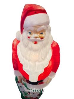 Vintage 1968 Empire Santa Claus Blow Mold 46 Green Toy Sack Christmas Lighted Vintage 1968 Empire Santa Claus Blow Mold 46 Green Toy Sack Christmas Lighted