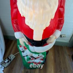 Vintage 1968 Empire Santa Claus Blow Mold 46 Green Toy Sack Christmas Lighted Vintage 1968 Empire Santa Claus Blow Mold 46 Green Toy Sack Christmas Lighted