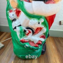 Vintage 1968 Empire Santa Claus Blow Mold 46 Green Toy Sack Christmas Lighted Vintage 1968 Empire Santa Claus Blow Mold 46 Green Toy Sack Christmas Lighted