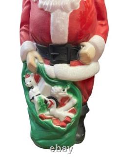 Vintage 1968 Empire Santa Claus Blow Mold 46 Green Toy Sack Christmas Lighted Vintage 1968 Empire Santa Claus Blow Mold 46 Green Toy Sack Christmas Lighted