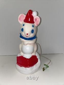 Vintage 1970 Empire Christmas Mouse & Chimney 13 Blow mold Decoration Light