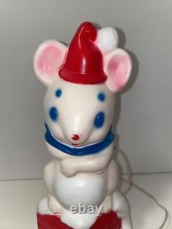 Vintage 1970 Empire Christmas Mouse & Chimney 13 Blow mold Decoration Light