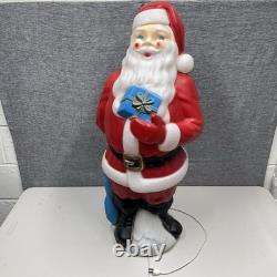 Vintage 1971 Empire Santa Claus Blow Mold 33 Blue Present Christmas Light Works