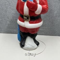 Vintage 1971 Empire Santa Claus Blow Mold 33 Blue Present Christmas Light Works