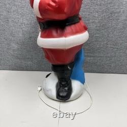 Vintage 1971 Empire Santa Claus Blow Mold 33 Blue Present Christmas Light Works