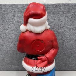 Vintage 1971 Empire Santa Claus Blow Mold 33 Blue Present Christmas Light Works