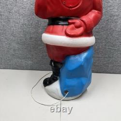 Vintage 1971 Empire Santa Claus Blow Mold 33 Blue Present Christmas Light Works