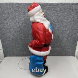 Vintage 1971 Empire Santa Claus Blow Mold 33 Blue Present Christmas Light Works