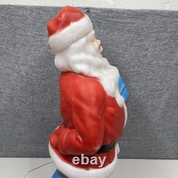 Vintage 1971 Empire Santa Claus Blow Mold 33 Blue Present Christmas Light Works