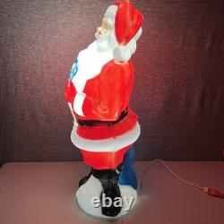 Vintage 1971 Empire Santa Claus Blow Mold 33 Blue Present Christmas Light Works