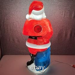 Vintage 1971 Empire Santa Claus Blow Mold 33 Blue Present Christmas Light Works