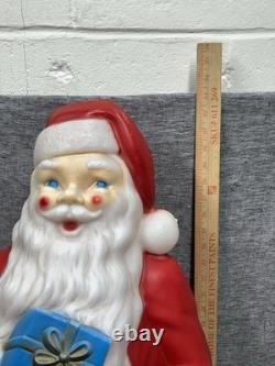 Vintage 1971 Empire Santa Claus Blow Mold 33 Blue Present Christmas Light Works