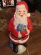 Vintage 1971 Empire Santa Claus Blow Mold With Blue Present 34 Great Color