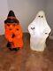 Vintage 1981 Carolina Enterprises Inc Halloween Blow Mold Witch & Ghost 9.5