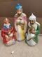Vintage 1982 Blow Mold Christmas Lighted Outdoor Nativity Wise Men New Electric