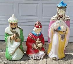 Vintage 1982 Empire Christmas Nativity 35 Blow Mold 3 Wise Men Kings