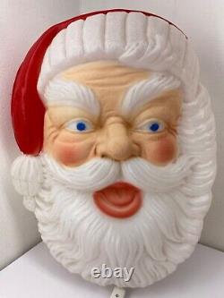 Vintage 1991 TPI Santa Face Blow Mold 17 Poloron Light Up Santa Wall Decor