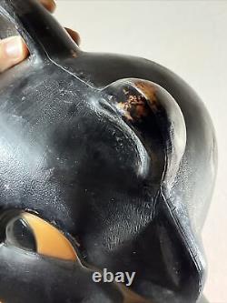 Vintage 1993 Carolina Halloween Pumpkin Blow Mold with Black Cat approx 34 Tall