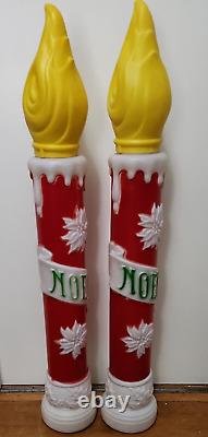 Vintage 1993 EMPIRE BLOW MOLD Yard Candle Red/White NOEL BANNER CHRISTMAS DECOR