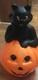 Vintage 1993 Halloween Blow Mold 34 Black Cat On Pumpkin Read Description