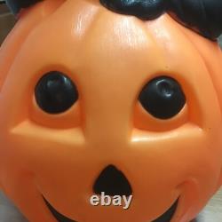 Vintage 1993 Halloween Blow Mold 34 Black Cat on Pumpkin Read Description Vintage 1993 Halloween Blow Mold 34 Black Cat on Pumpkin Read Description